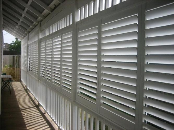 External shutters are made of aluminum.