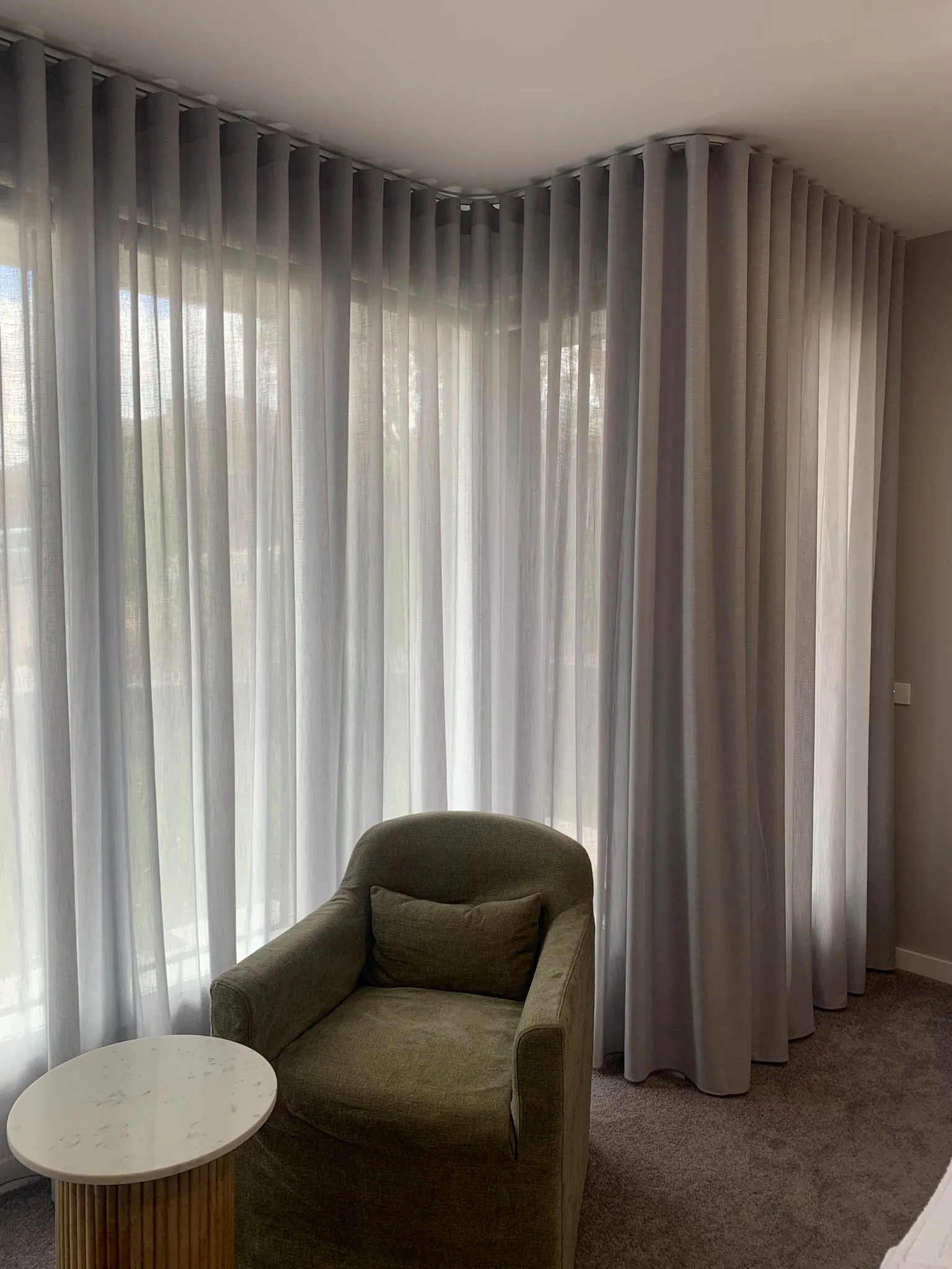 Curved Curtains Melbourne - Into Blinds